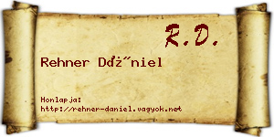 Rehner Dániel névjegykártya